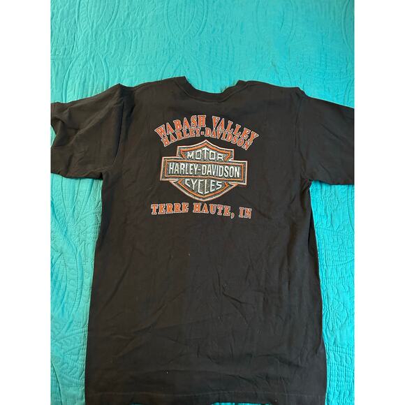 Harley-Davidson Men's Size XL T-Shirt Wabash Valley Terre Haute, IN Black SS - Picture 2 of 6
